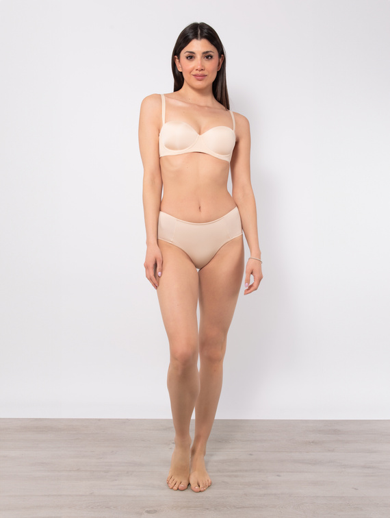 2550 Sujetador bandeau - acolchado, liso, con tirantes amovibles Sielei beige