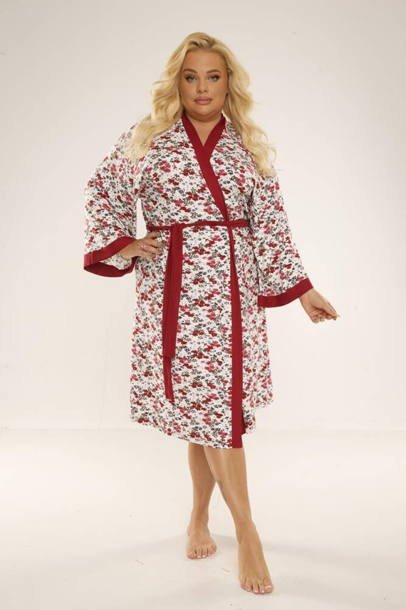 468/473 Mia Bata de mujer Plus Size Forex - granate