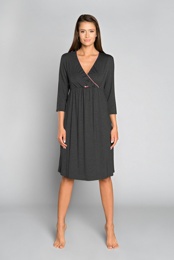 Italia Fashion maternidad y lactancia manga 3/4 sonata - melange oscuro/pelo