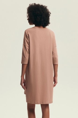 43692 Dextra Camisa Henderson Mujer de algodón melocotón, manga 3/4, estampada