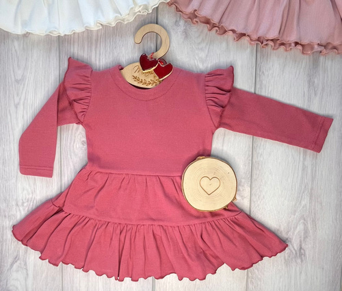 Mamatti SP504 Vestido niña mangas mariposa 97% algodón