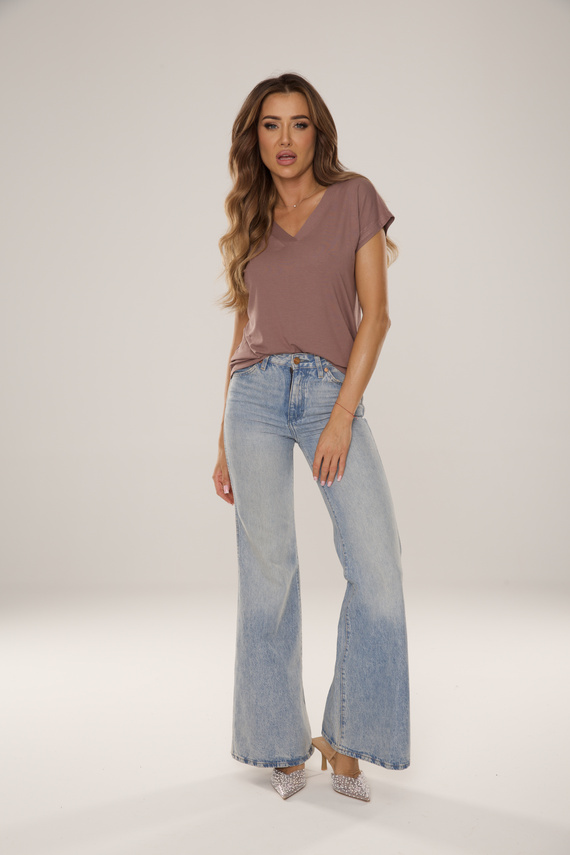 774 Vendy Blusa señora De Lafense - viscosa, manga corta - mocca