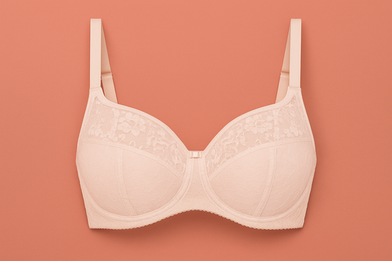 VB-435 Sujetador - semi transparente, con encaje Vena nude