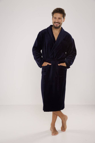 803 / 819 Bata de hombre de rizo doble Forex - todo azul marino (azul oscuro)