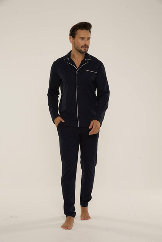 729 Norberto Pijama de hombre De Lafense - azul marino