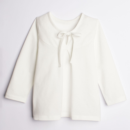 Blusa niña Nicol 221139 algodón manga larga elegante blanca cómoda