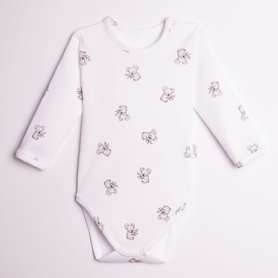 Body para bebé Nicol 223097 Figo 100% algodón Koala manga larga blanco