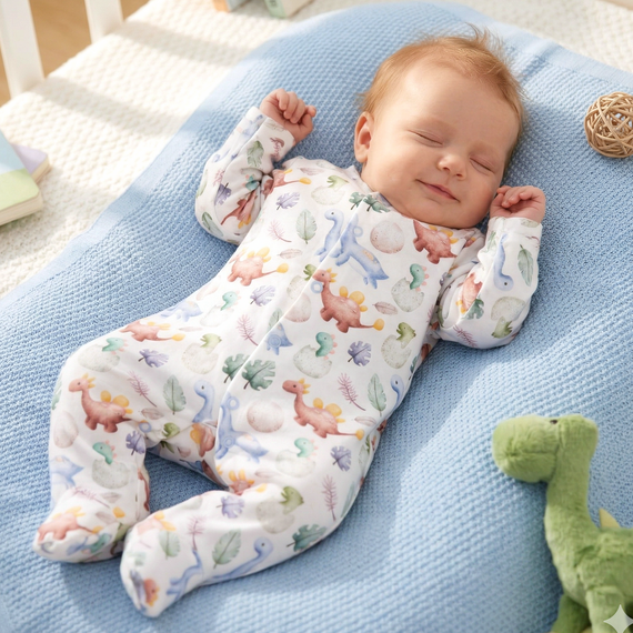 ABN-5567 Pijama para bebé Dino Explorer Nini | algodón orgánico, cierre con automáticos
