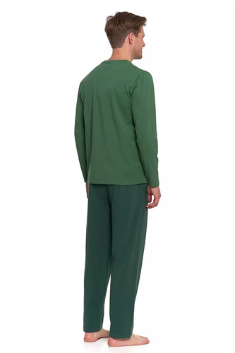 Moraj PDM pijama de hombre 4600-015 verde - pijama de algodón de manga larga con pantalón