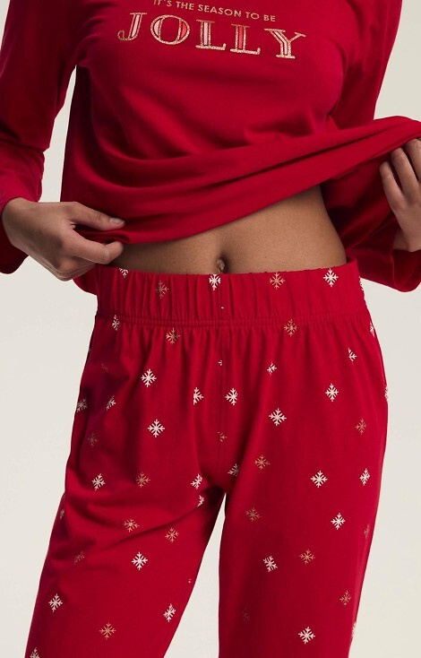 43718 Pijama de mujer Dotie Christmas Henderson rojo - manga larga y pantalón