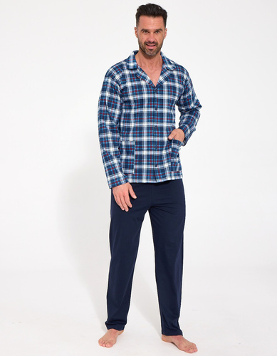 Pijama para hombre Cornette 114/86 abotonada 100% algodón a cuadros