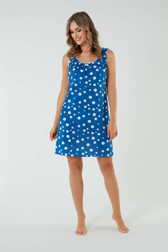 Camisón y bata de lactancia Raba, tirante ancho Moda Italiana - estampado azul