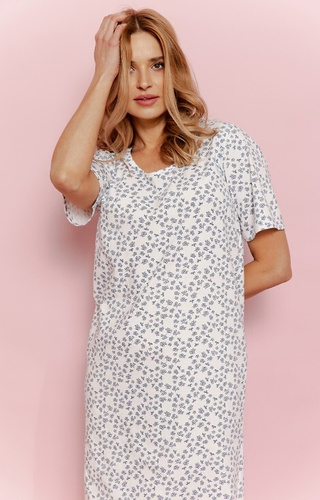 3419 Camisón Demi Taro-algodón, floral, manga corta