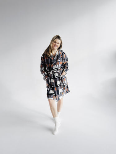 031 Manta albornoz De Lafense - cálido albornoz de vellón para mujer Super Cozy, camel