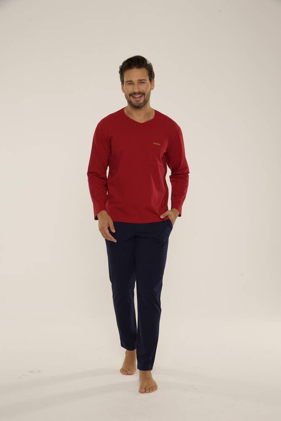 683 Kevin Forex Pijama de hombre - granate - azul marino