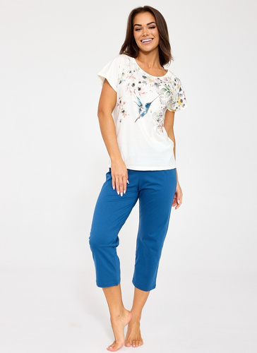 Cornette Floris 369/345 ecru – pijama mujer 100% algodón 7/8