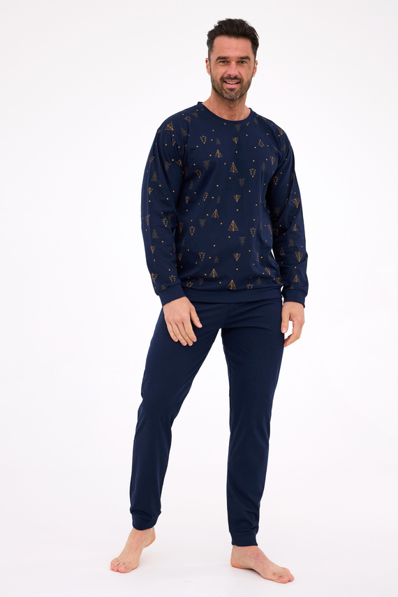 457/299 Noche 3 Cornette - pijama de algodón para hombre, Navidad, manga larga, caja de regalo