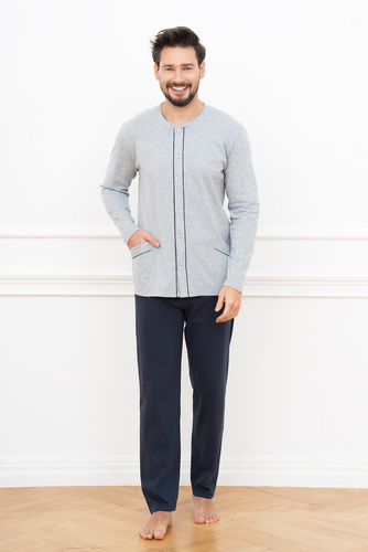 Alcest Hombres de manga larga, pantalón largo Moda Italiana - azul marino