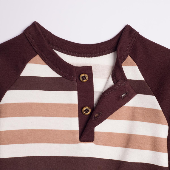 227139 Nicol BENEK Camiseta raglán para niño henley a rayas manga larga
