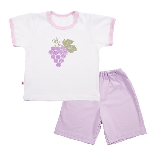 Sweet and Sleepy Pijama para niños Eevi manga corta y pantalón corto de algodón-morado