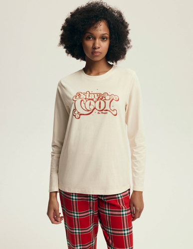 43717 Pijama de mujer Dalisa Henderson - franela cálida, manga larga, cuadros navideños