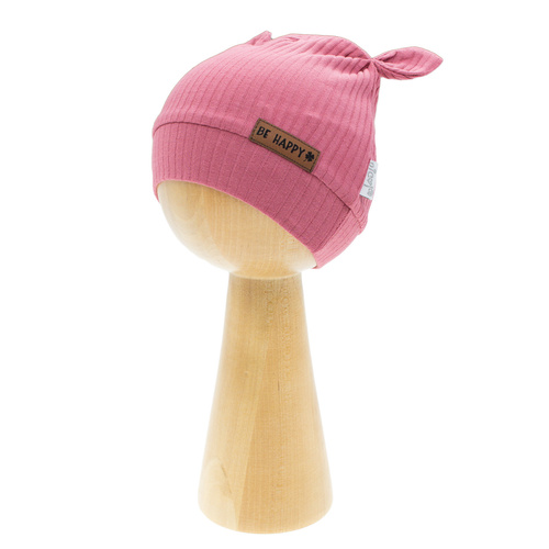 216054 Gorra Lala Nicol - algodón acanalado con elastano, orejas y parche Be happy
