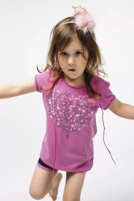 Ontega Pijama niña Moda Italiana - amaranto/azul oscuro