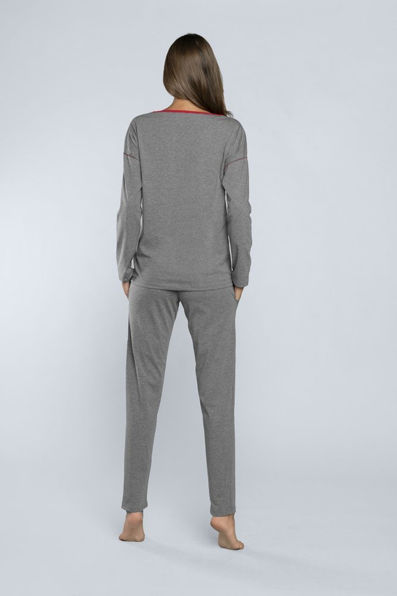 Pijama de mujer Accent largo. manga, longitud. pantalones Italian Fashion - melange oscuro