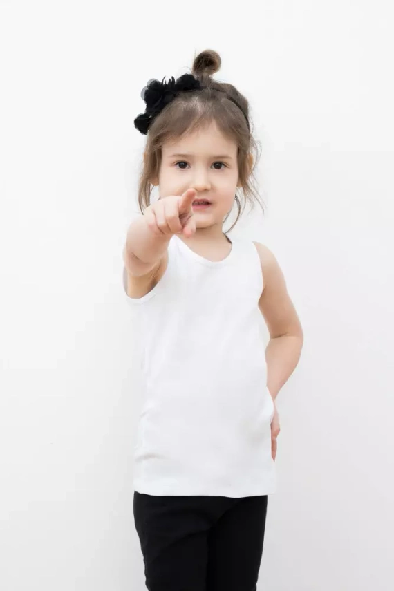 Camiseta Tosia para niña, hombro ancho Moda Italiana- blanco