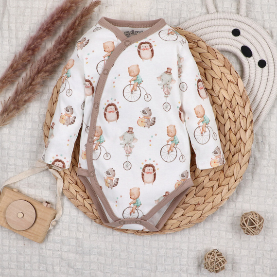 ABN-5581 Body con sobre Circus para bebé de Nini - 100% algodón orgánico, cierres sin níquel, hecho en Polonia