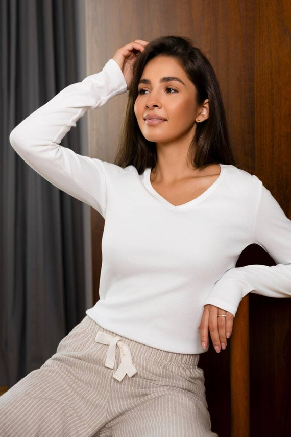 Dinah Pijama de mujer Sensis Flannel - crema-beige