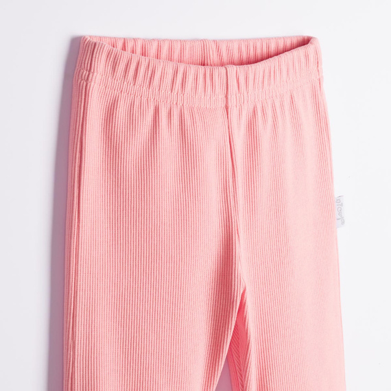 Nicol Tosia 225211 Pantalones campana para niña acanalados color salmón algodón