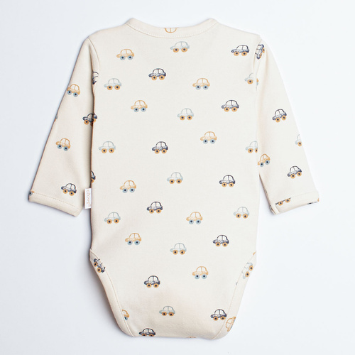 Body para bebé Olo Nicol Autka 100% algodón manga larga crema