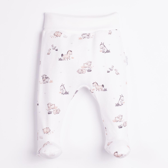 228009 Nicol FARMA Pantalones cortos para bebé de algodón con animales crema