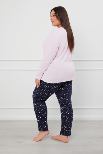 Libra Pijama de mujer manga larga y pantalón Moda Italiana - rosa/estampado