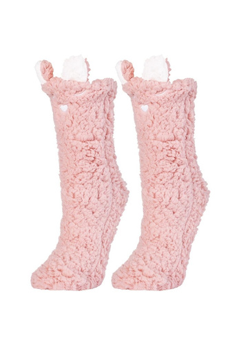 Moraj calcetines de las mujeres CDC1600-001 blanco rosa- puffy, smiley y ABS antideslizante