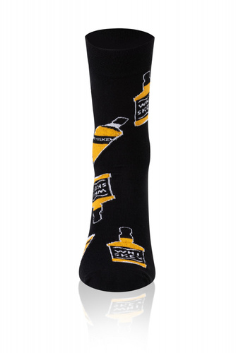 S121D Whiskey Calcetines Largos Moda Italiana - negro/amarillo