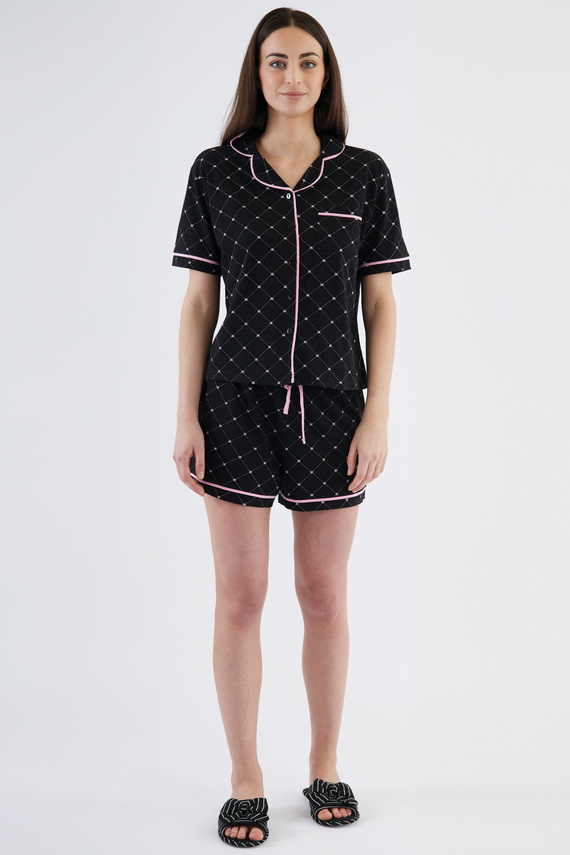 Coraline Pijama de mujer Sorbetto negro - camiseta, short, 100% algodón