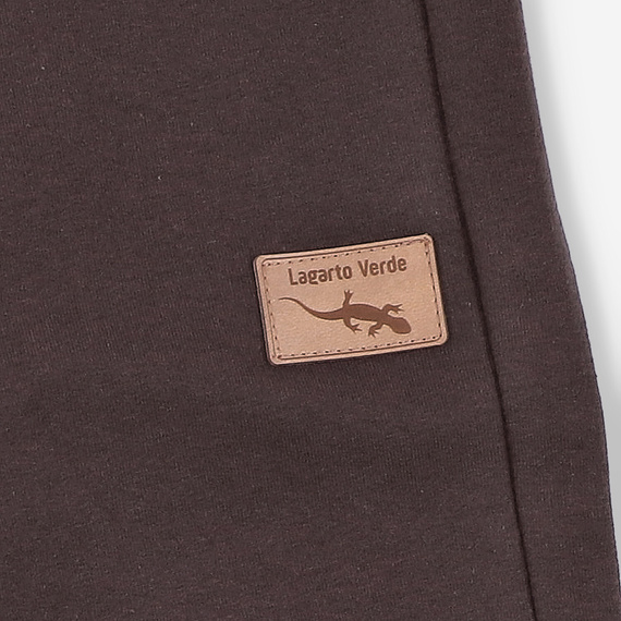 KAR-0040/BRA Pantalón de chándal para niño Lagarto Verde chocolate - cómodo, algodón, producción polaca