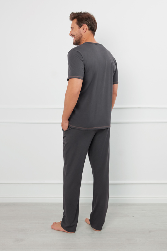 Salomon Pijama hombre manga corta, pantalón largo Italian Fashion - grafito/miel