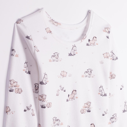 228036 Nicol FARMA Pijama infantil 100% algodón manga larga con animales