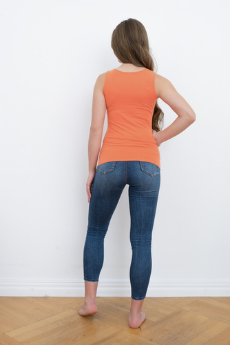 Camisa Ibiza Señoras tirantes anchos Moda Italiana- naranja