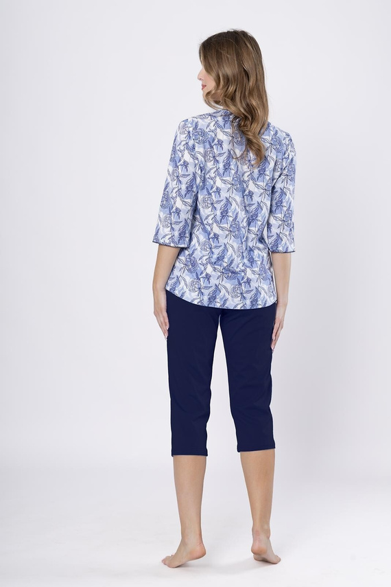 Pijama de mujer Ewlin 1661 Leveza denim-algodón, manga 3/4