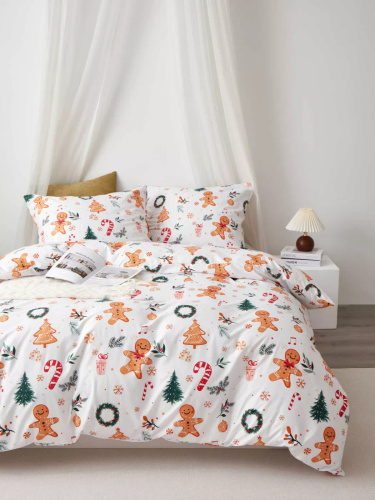 Ropa de cama de Navidad de microsatina blanca I25 Spod Igły i Nitki - suave, lisa y duradera