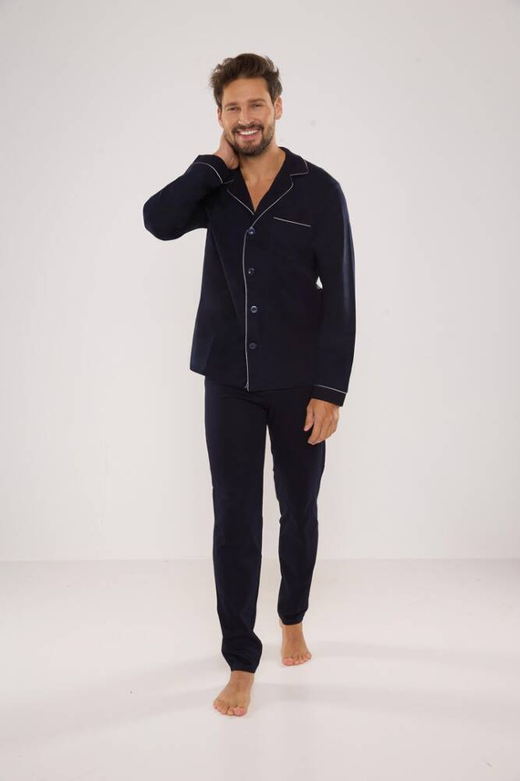 729 Norberto Pijama de hombre De Lafense - azul marino