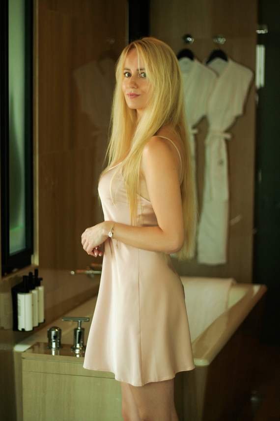 Ibiza slips satén chemise para mujer Kalimo - nude