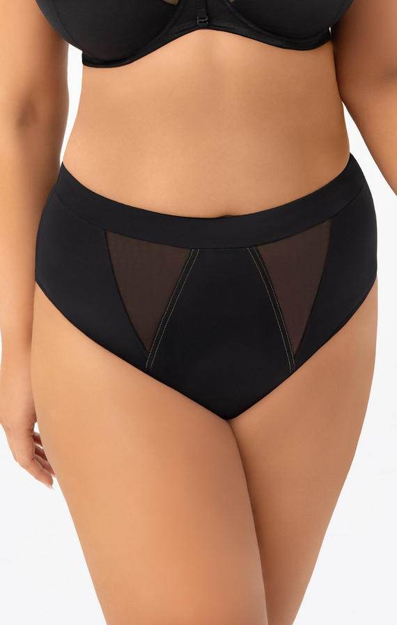 Braga de mujer F002 Lilu Gorsenia negra - cintura alta, bordado, confort