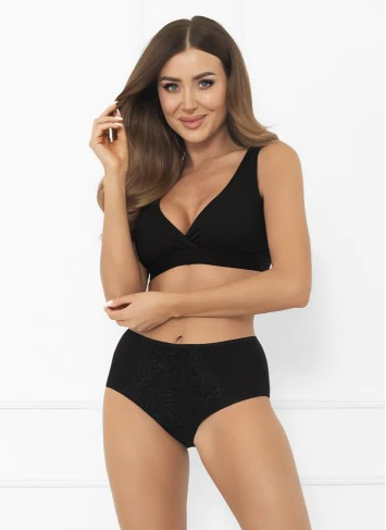 Libra bragas de las mujeres maxi con acento de encaje | Moda italiana negro