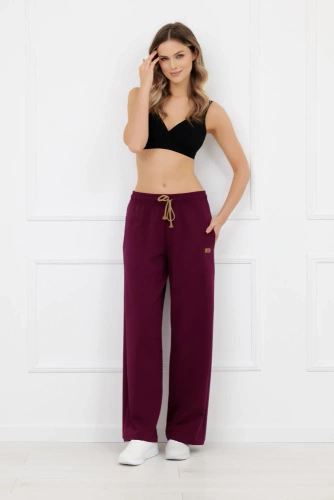 Caro Pantalones largos burdeos mujer - pantalones de chándal elegantes y con estilo