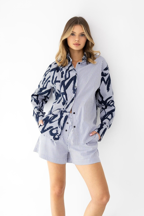 Pijama mujer Hallie algodón rayas botones manga larga cómoda